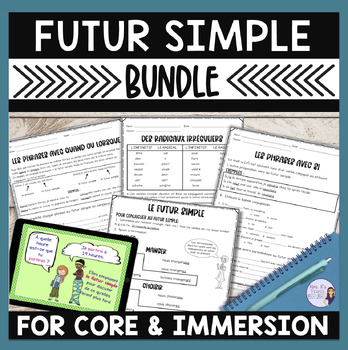 Preview of French futur simple bundle: worksheets, games & speaking CORE & IMMERSION