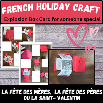 Preview of French gift box card mother's day la fête des mères et des pères FSL