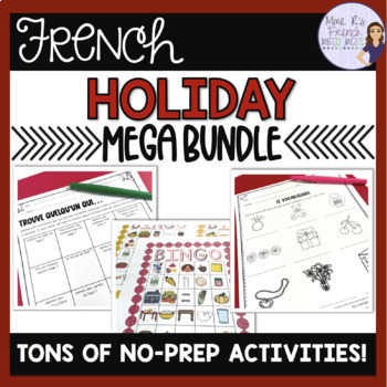 Preview of French holiday speaking & writing activities bundle ACTIVITÉS POUR LES FÊTES