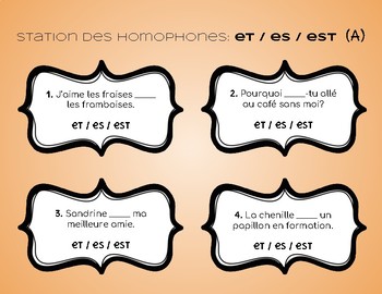 french homophones francais stations set 1 by mme beliveau tpt