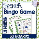 French house vocabulary bingo game: JEU POUR LA MAISON