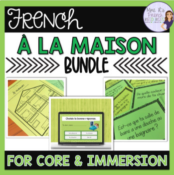 Preview of French house vocabulary speaking and writing activities + games BUNDLED