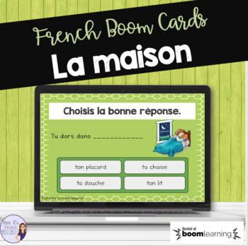 Preview of French house vocabulary task cards BOOM CARDS MAISON