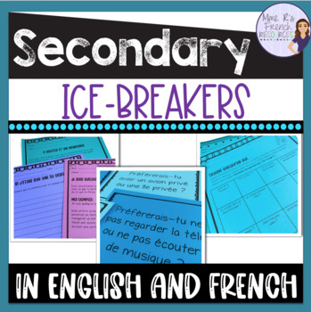Preview of French icebreakers back to school activities RENTRÉE SCOLAIRE