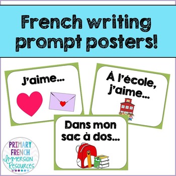 Preview of French journal/writing prompts - Les journaux