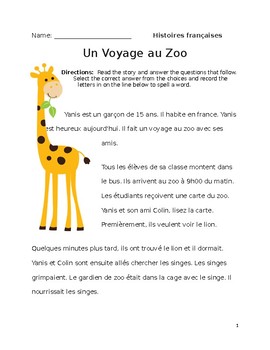 French language Beginner Story: A Trip to the Zoo. Reading ...