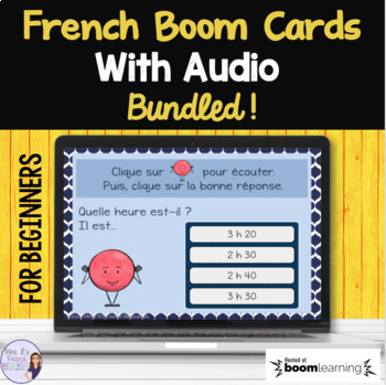 Preview of French listening comprehension activities for beginners BOOM CARDS