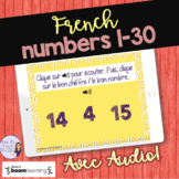 French listening comprehension : numbers 1-30 BOOM CARDS :