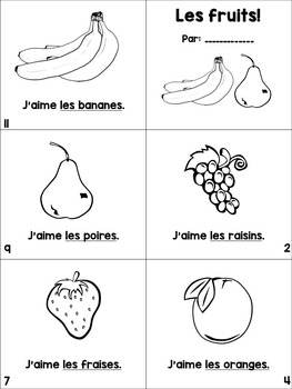 French Mini Books Les Fruits Et Les Legumes By Primary French Immersion