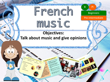 Preview of French music and opinion, musique et opinions PPT for beginners