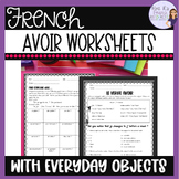 French nouns & prepositions worksheets + avoir conjugation