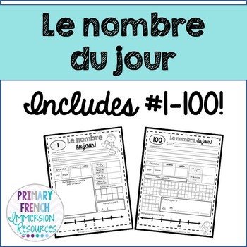 Preview of French number of the day - le nombre du jour