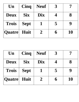 french numbers 1 10 memory game by desiree roffers tpt
