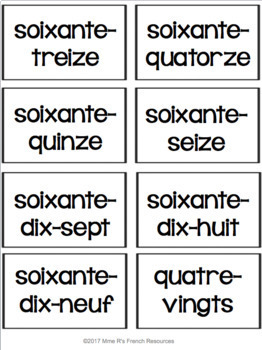 french numbers 1 100 game and flashcards les nombres 1 100