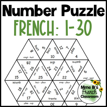 Preview of French numbers 1-30:  Puzzle | Les nombres