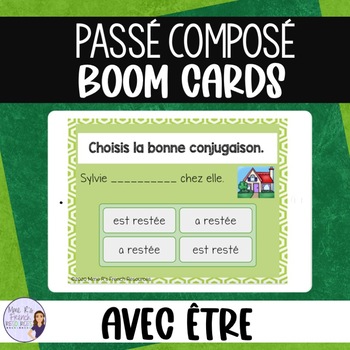 Preview of French passé composé with être BOOM CARDS: VANDERTAMP VERBS