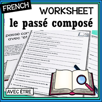 Preview of French passé composé/past tense with “être” worksheet