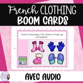 French clothing vocabulary listening activity BOOM CARDS L