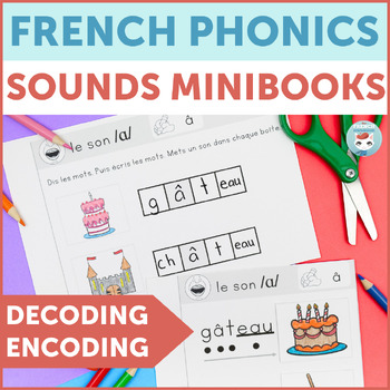 Preview of French phonics activity minibooks to practice French sounds decoding & encoding