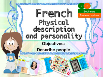 Preview of French physical and character description PPT for beginners