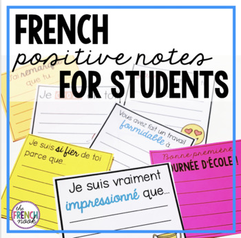 Preview of French positive note classroom management templates