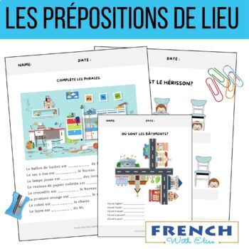 French prepositions Activities - Les prépositions de lieu by French ...