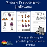 French prepositions worksheet - Halloween