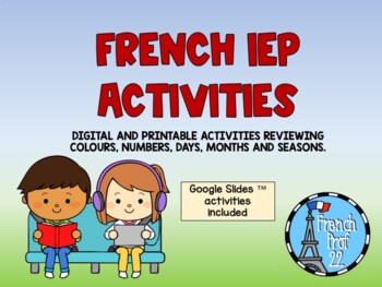 Preview of French printable and digital activities for IEP, early immersion students