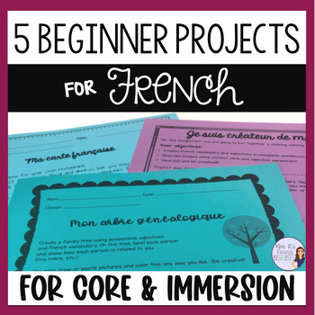 Preview of French project bundle for beginners: Summative projects for Core French