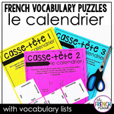 French puzzles days of the week, months and seasons vocabu