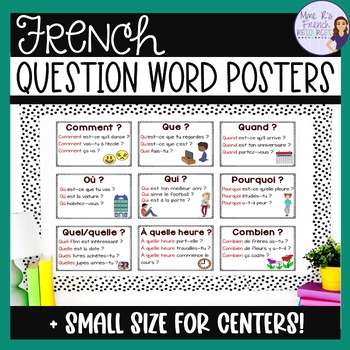 Preview of French question word posters AFFICHES : LES MOTS INTERROGATIFS