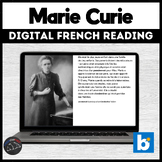 French reading comprehension - Marie Curie for Boom™ cards