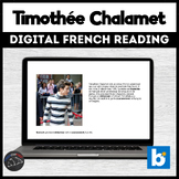 French reading comprehension - Timothée Chalamet for Boom™ cards