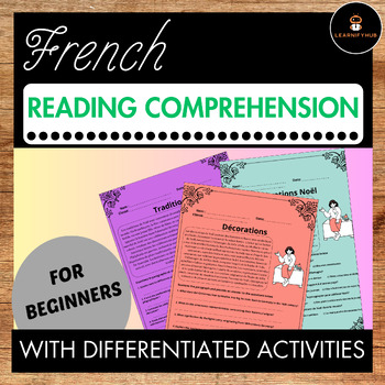 Preview of French reading comprehension activities for beginners COMPRÉHENSION DE LECTURE