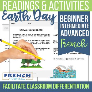 Preview of French Earth Day Reading Comprehension Activities: Le jour de la Terre activités