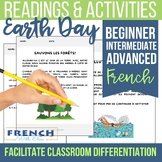 French Earth Day Reading Comprehension Activities: Le jour