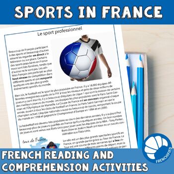 Preview of French reading comprehension activity Le Sport en France