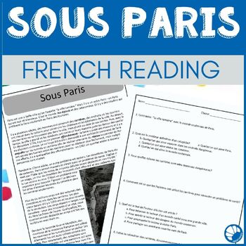 Preview of French reading Compréhension de Lecture Sous Paris