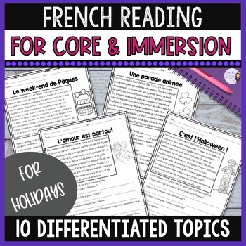 Preview of French reading comprehension for beginners: holidays COMPRÉHENSION DE LECTURE