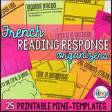 French reading response organizer mini printable templates