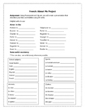 French regular ER verbs project and review worksheet