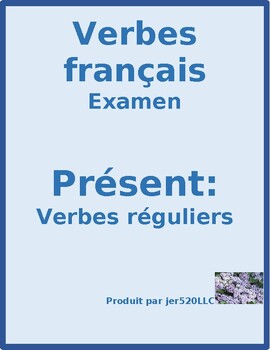 Preview of French Regular Present Tense Test 1