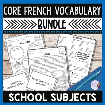 Preview of French school subjects speaking & writing: core French LES MATIÈRES ET L'ÉCOLE