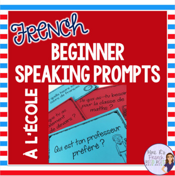Preview of French school vocabulary speaking activity ACTIVITÉ ORALE L'ÉCOLE
