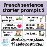 French sentence starter prompts - volume 2