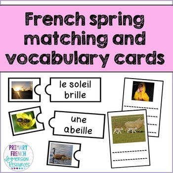 Preview of French spring / le printemps - matching game and centre cards