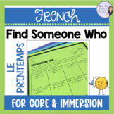 French speaking activity FIND SOMEONE WHO SPRING LE PRINTEMPS