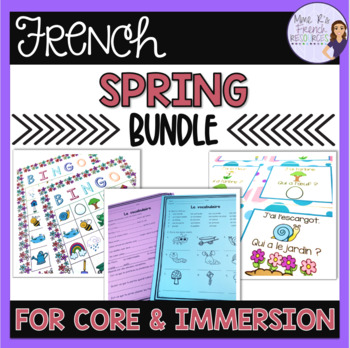 Preview of French spring vocabulary activities & worksheets ACTIVITÉS POUR LE PRINTEMPS