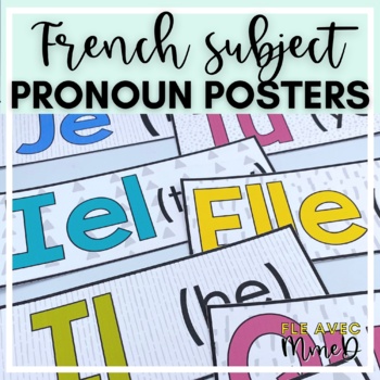 Preview of French subject pronoun posters - les pronoms personnels