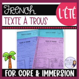 French summer activity - fill in the blank TEXTE À TROUS L'ÉTÉ